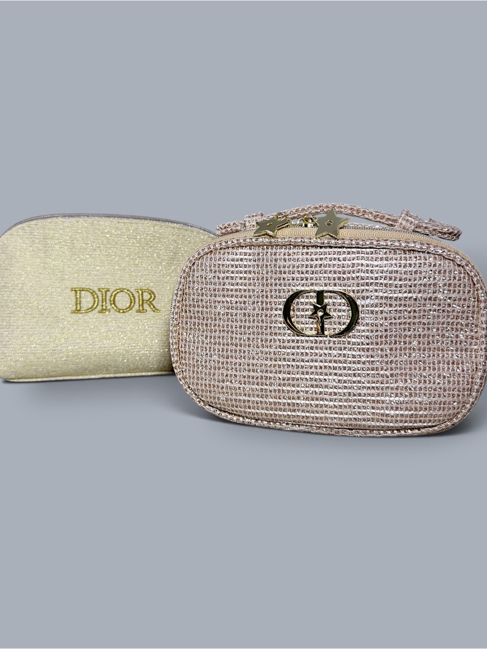 Dior Beauty Sparkling Cosmetic Pouch & Vanity Case Set w/ Boxes